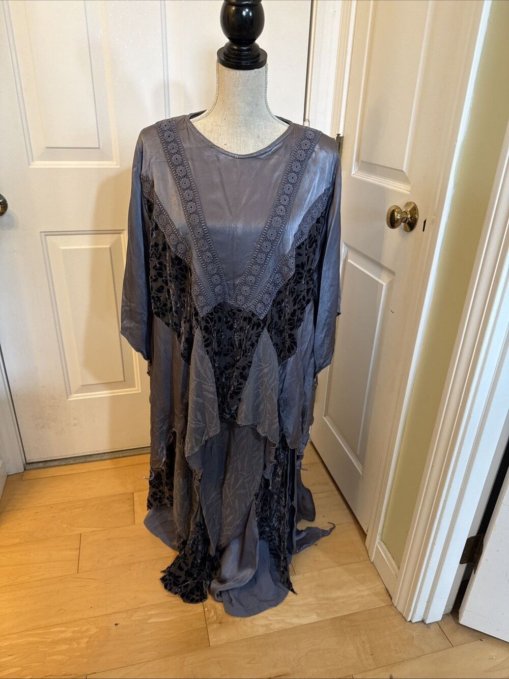 WHIMSIGOTH ASYMMETRICAL GRAY sole ballare gray two piece Rayon outfit size L